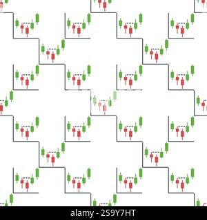 Candlestick Chart vector Stock Market Trading concept seamless pattern Stock Vector