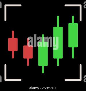Candlestick Chart Analysis vector Crypto Trading concept colored icon or logo element Stock Vector
