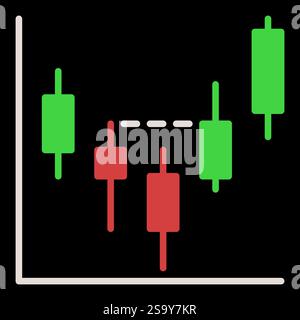 Candlestick Chart vector Crypto Trading concept colored icon or symbol Stock Vector