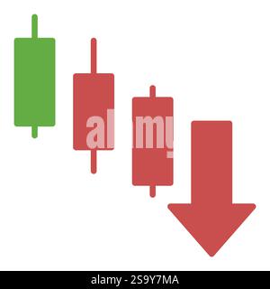 Downtrend Candlestick Pattern vector Trading concept icon or symbol Stock Vector