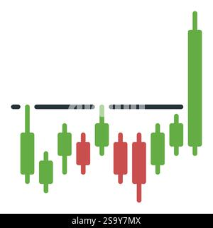 Range Breakout vector Candlestick Chart concept icon or symbol Stock Vector