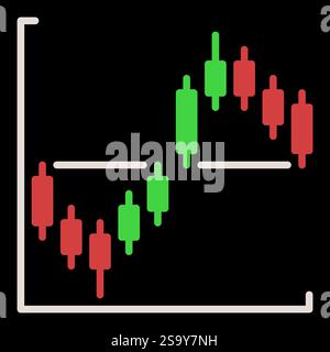 Level and Candlestick Chart vector Analytics concept colored icon or design element Stock Vector