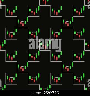 Candlestick Chart vector Crypto Trading concept colored seamless pattern Stock Vector