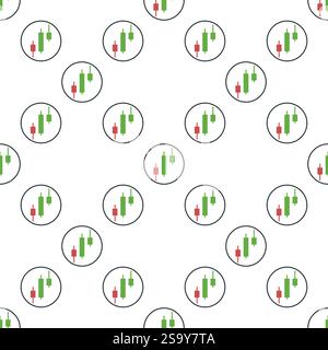 Financial Graph in Circle vector Crypto-currency Analytics concept seamless pattern Stock Vector