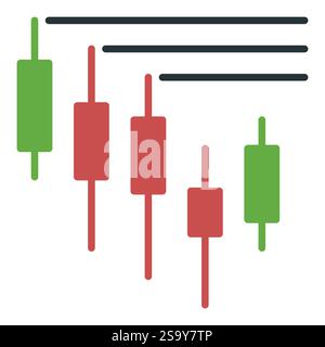 Range Breakout vector Candlestick Chart concept icon or symbol Stock Vector