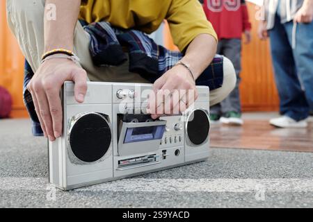 Close-up Cassette Player boombox tape counter number. Retro boombox ...