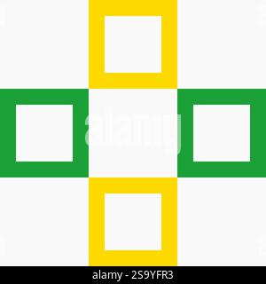 Modern, hipster, and minimal aesthetics. Vibrant colorful seamless checkered grid pattern. Square, block, tile, rectangle and quadrant shape in Memphi Stock Vector