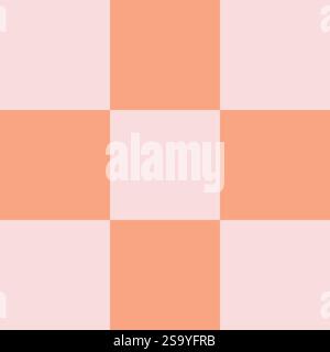Geometric vector design for backgrounds and wallpapers. Seamless peach fuzz checkered grid pattern in Memphis style. Modern, hipster, and minimal aest Stock Vector