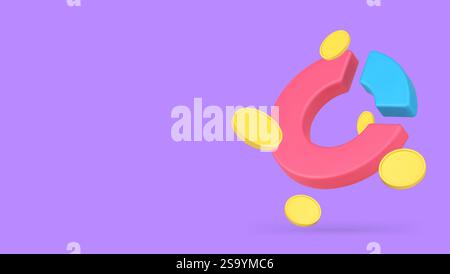 Financial analyzing money expenses and earnings planning banner copy space vector illustration. Finance budget control chart graph data analysis wealt Stock Vector