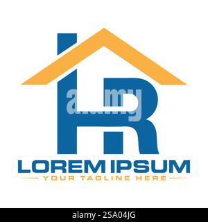 HR Letter Logo Design Stock Vector