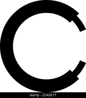 Rope line hawser cable electric circle shape for car icon black color vector illustration image flat style simple. Rope line hawser cable electric circle shape for car icon black color vector illustration image flat style Stock Vector