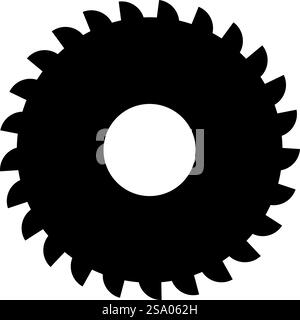 Round knife millstone circular saw disc icon black color vector ...