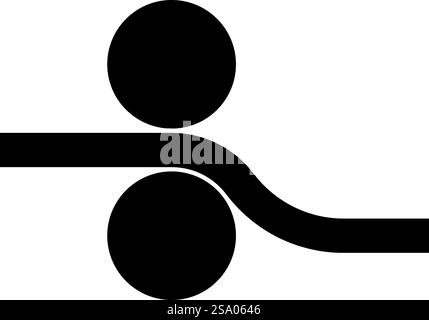 Printing rollers industrial print rolling machine rolling-mill linear metalworking processing of plate slab round drums equipment metal distribution typographic printing two shafts pass the sheet icon black color vector illustration image flat style simple. Printing rollers industrial print rolling machine rolling-mill linear metalworking processing of plate slab round drums equipment metal distribution typographic printing two shafts pass the sheet icon black color vector illustration image flat style Stock Vector