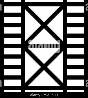 Scaffolding prefabricated construction frame floors two 2 icon black color vector illustration image flat style simple. Scaffolding prefabricated construction frame floors two 2 icon black color vector illustration image flat style Stock Vector