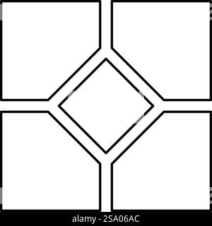 Ceramic tile paving slab contour outline line icon black color vector illustration image thin flat style simple. Ceramic tile paving slab contour outline line icon black color vector illustration image thin flat style Stock Vector