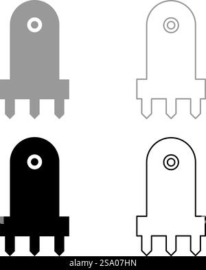 Laser level tool measure building engineering equipment device for builder construction tool set icon grey black color vector illustration image simple solid fill outline contour line thin flat style. Laser level tool measure building engineering equipment device for builder construction tool set icon grey black color vector illustration image solid fill outline contour line thin flat style Stock Vector