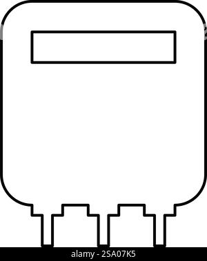 Electric meter home electricity power counts energy measuring consumption equipment contour outline line icon black color vector illustration image thin flat style simple. Electric meter home electricity power counts energy measuring consumption equipment contour outline line icon black color vector illustration image thin flat style Stock Vector