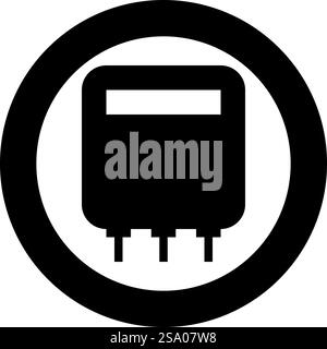 Electric meter home electricity power counts energy measuring consumption equipment icon in circle round black color vector illustration image solid outline style simple. Electric meter home electricity power counts energy measuring consumption equipment icon in circle round black color vector illustration image solid outline style Stock Vector