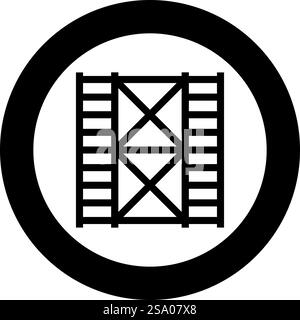 Scaffolding prefabricated construction frame floors two 2 icon in circle round black color vector illustration image solid outline style simple. Scaffolding prefabricated construction frame floors two 2 icon in circle round black color vector illustration image solid outline style Stock Vector