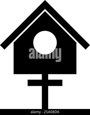 Bird box starling house birdhouse nesting icon black color vector illustration image flat style simple. Bird box starling house birdhouse nesting icon black color vector illustration image flat style Stock Vector
