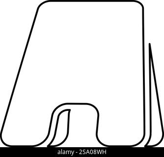 Floor advertising sidewalk board template sandwich chalkboard empty frame stand banner promotion signboard contour outline line icon black color vector illustration image thin flat style simple. Floor advertising sidewalk board template sandwich chalkboard empty frame stand banner promotion signboard contour outline line icon black color vector illustration image thin flat style Stock Vector