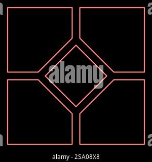 Neon ceramic tile paving slab red color vector illustration image flat style light. Neon ceramic tile paving slab red color vector illustration image flat style Stock Vector