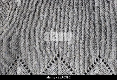 Texture pattern of Knitted Woolen, knitting fabric, knitwear Fabric, earth tone color craft work, for background backdrop or wallpaper with copy space Stock Photo