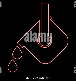 Neon crucible molten metal poured from ladle melting iron metallurgical foundry industry concept metal casting process red color vector illustration image flat style light. Neon crucible molten metal poured from ladle melting iron metallurgical foundry industry concept metal casting process red color vector illustration image flat style Stock Vector