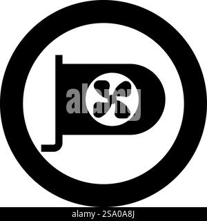Graphic card GPU PC personal computer hardware components icon in circle round black color vector illustration image solid outline style simple. Graphic card GPU PC personal computer hardware components icon in circle round black color vector illustration image solid outline style Stock Vector
