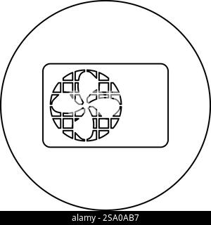 Air conditioner fan equipment system icon in circle round black color vector illustration image outline contour line thin style simple. Air conditioner fan equipment system icon in circle round black color vector illustration image outline contour line thin style Stock Vector