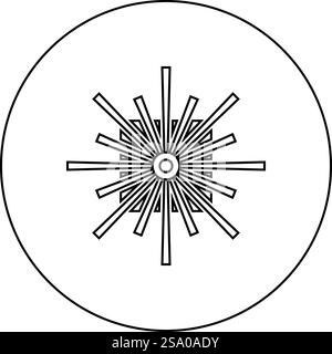 Optic connector port fiber cable laser beam icon in circle round black color vector illustration image outline contour line thin style simple. Optic connector port fiber cable laser beam icon in circle round black color vector illustration image outline contour line thin style Stock Vector
