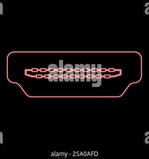 Neon hDMI port socket red color vector illustration image flat style light. Neon hDMI port socket red color vector illustration image flat style Stock Vector