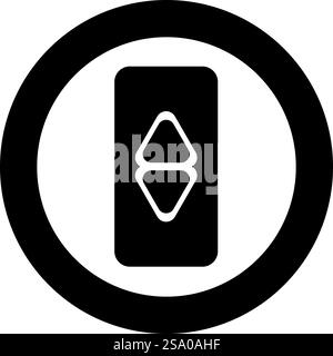 lift button elevator panel up and down each floor with arrow choice icon in circle round black color vector illustration image solid outline style simple. lift button elevator panel up and down each floor with arrow choice icon in circle round black color vector illustration image solid outline style Stock Vector