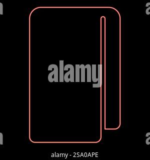 Neon towel stack of folded bath napkin red color vector illustration image flat style light. Neon towel stack of folded bath napkin red color vector illustration image flat style Stock Vector