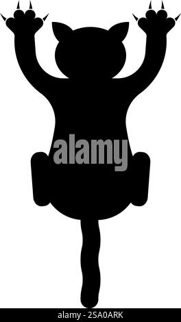 Cat scratching harm icon black color vector illustration image flat style simple. Cat scratching harm icon black color vector illustration image flat style Stock Vector