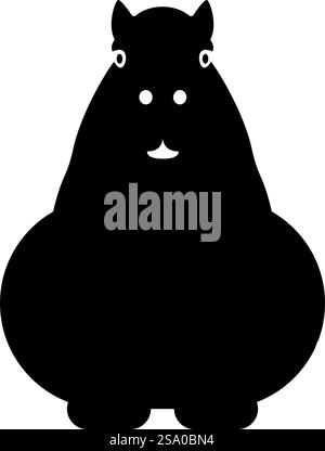 Capybara icon black color vector illustration image flat style simple ...