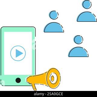 Marketing Business icon flat design Stock Vector