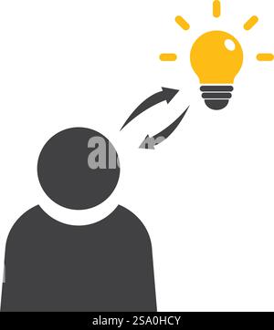 Idea icon flat design template Stock Vector