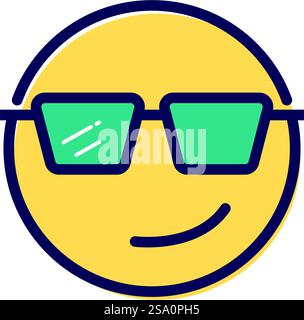 Emoticon icon new design editable stroke Stock Vector
