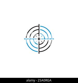 shooting target logo vector icon in simple design Stock Vector