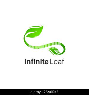 infinity leaf vector icon illustration logo template design Stock Vector