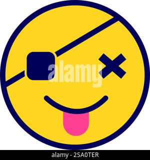 Emoticon icon new design editable stroke Stock Vector