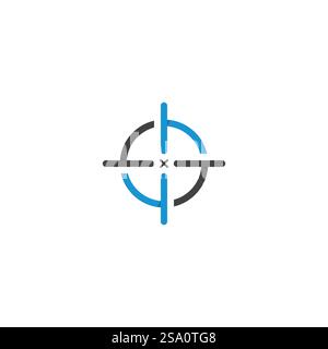 shooting target logo vector icon in simple design Stock Vector