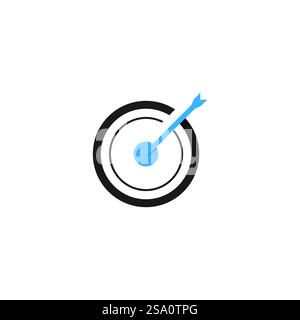 shooting target logo vector icon in simple design Stock Vector