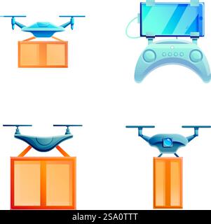 drone commercial use icons set vector Stock Vector Image & Art - Alamy