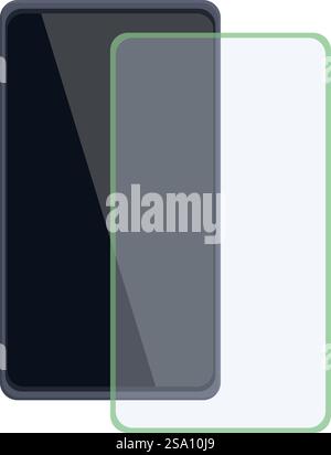 cover phone screen protector cartoon vector illustration Stock Vector ...