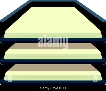 Cabinet paper tray icon cartoon vector. Letter inbox. Ream stack card ...