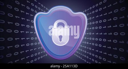 Protected firewall concept banner. Cartoon illustration of protected firewall vector concept banner for web design. Protected firewall concept banner, cartoon style Stock Vector