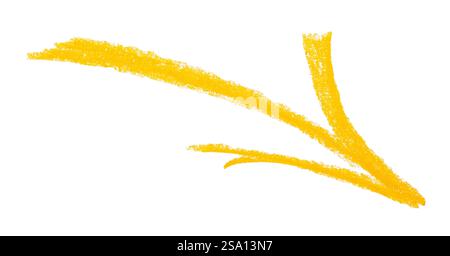 One orange drawn arrow isolated on white Stock Photo