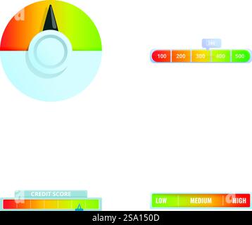 Measuring device icons set cartoon vector. Various measurement device. Indicator. Measuring device icons set cartoon vector. Various measurement device Stock Vector